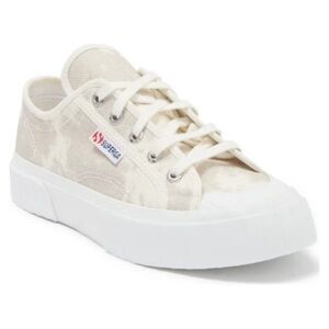 Superga 2750 Tie Dye Low Top Platform Sneaker Tennis Shoe | White, Grey | W 8